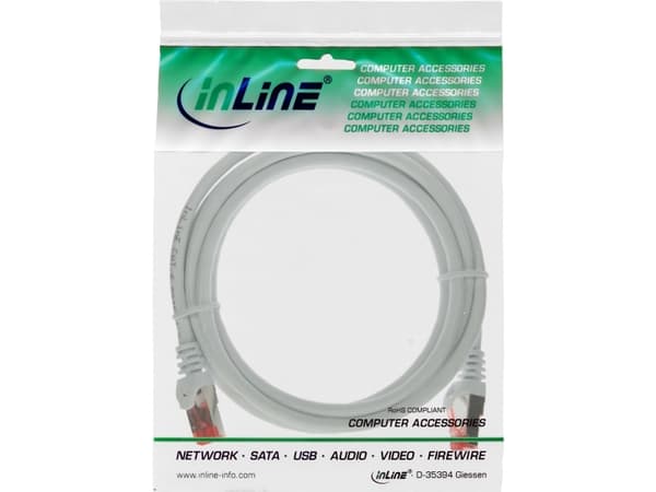 Inline Patchcord S/FTP, PiMF, Cat.6, 250MHz, PVC, CCA, hvit 10 m (76110W)