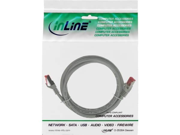 InLine 4043718231263, 1 m, Cat6, S/FTP (S-STP), RJ-45, RJ-45, Grå