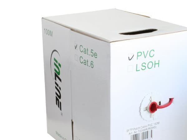 InLine 72099R, 100 m, Cat5e, SF/UTP (S-FTP), Rød