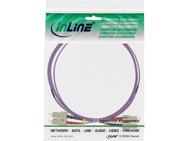 Inline Patchcord SC/SC-kuitu, 50/125 µm, OM4 25 m (83525P)