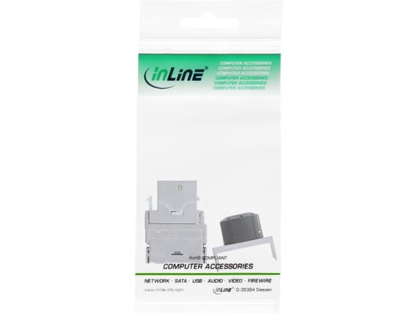 InLine 76202D, Flad, Sølv, RJ-45, LSA, Hunstik, Hunstik, Hunstik