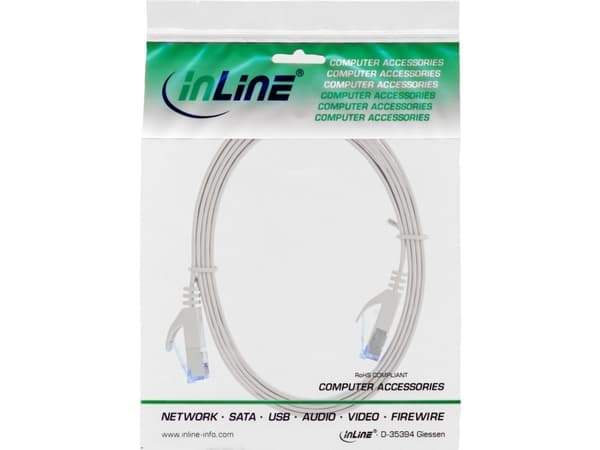 InLine 71801, 1 m, Cat6a, U/FTP (STP), RJ-45, RJ-45, Grå