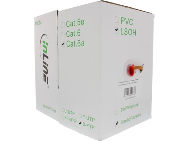InLine 76899O, 100 m, Cat6a, S/FTP (S-STP)