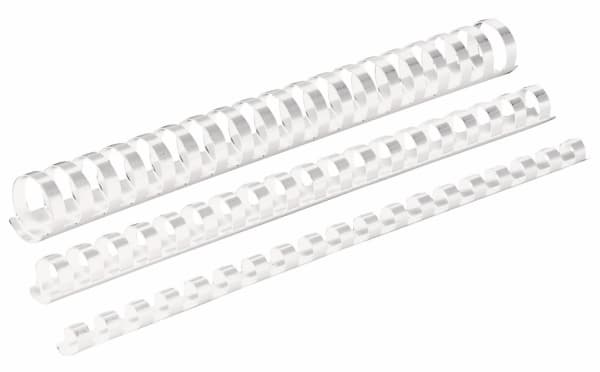 Fellowes Plastic Comb - 14 mm - 21 ringar - A4 (210 x 297 mm) - vit - 100 stk plastbindningskam - för Fellowes Galaxy 500, Orion 500, Pulsar+ 300, Qu