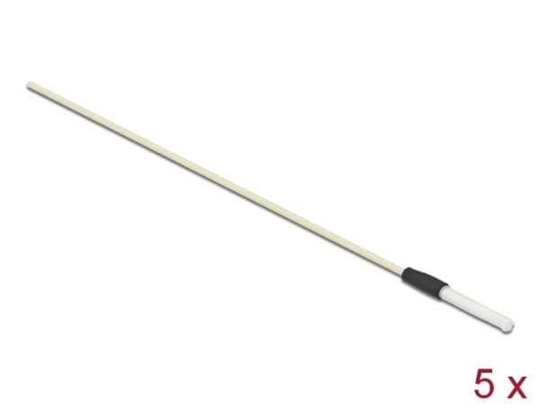Delock - Fiberoptikkrensepinne - 15 cm - hvit (en pakke 5)