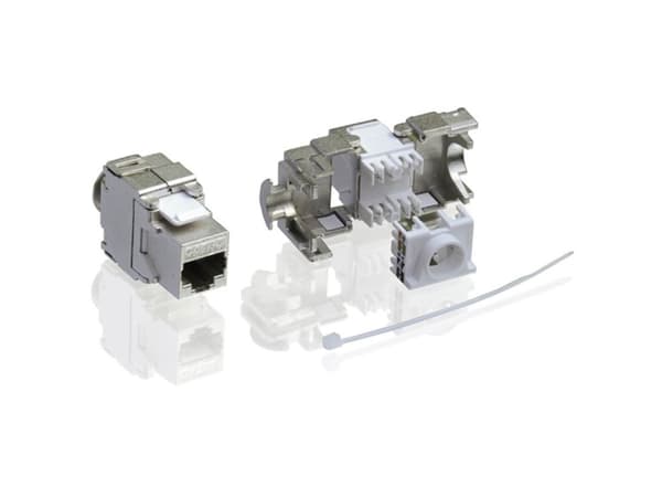 Value Cat.6a Keystone, RJ-45, shielded, toolless silver, Silver