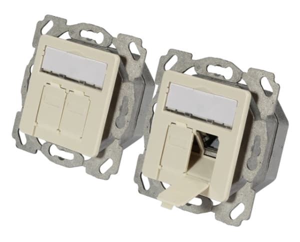 EFB Elektronik ET-25133.1V1, 2 x RJ-45, 6a, Valkoinen Valkoinen