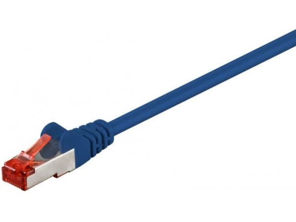goobay - Patchkabel - RJ-45 (han) til RJ-45 (han) - 50 cm - SFTP, PiMF - CAT 6 - formet, knastfri - blå