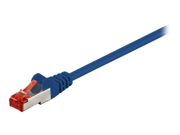 goobay - Patchkabel - RJ-45 (han) til RJ-45 (han) - 50 cm - SFTP, PiMF - CAT 6 - formet, knastfri - blå