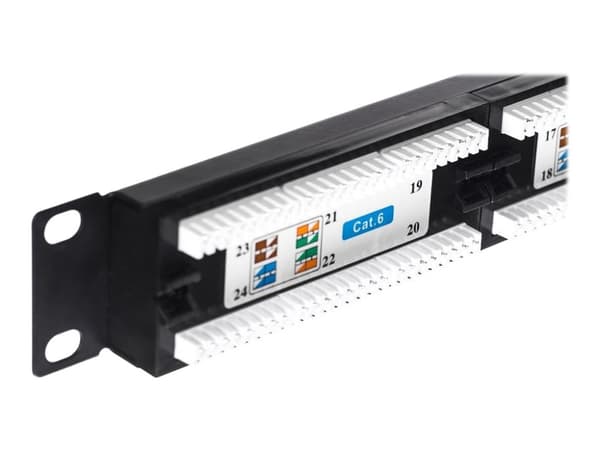 Netrack - Patch-panel - rackmontering - CAT 6 - UTP - RJ-45 X 24 - svart, gul - 19"