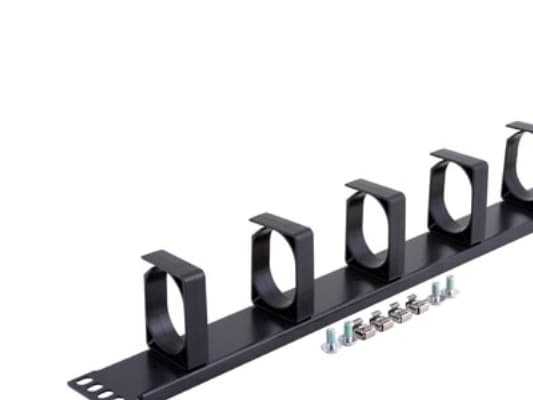 19" wiring panel 1U, 5 brackets, black