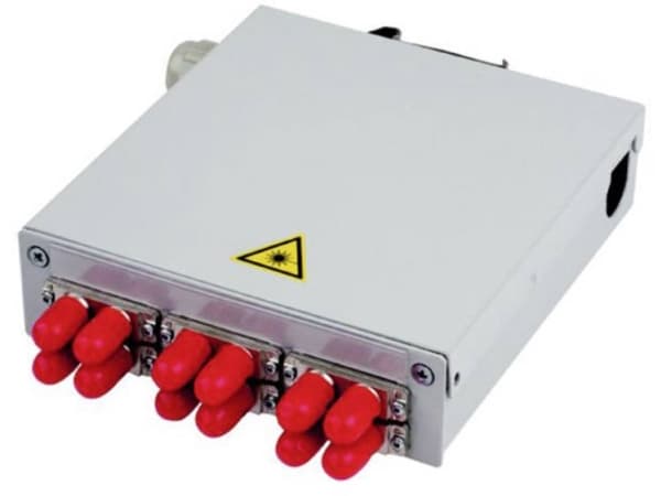Telegärtner STX DIN-skinnefordeler 6xST-Duplex, keramisk hylse/metallhus, enkeltmodus/multimode (H82050S0001)