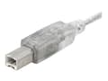 Miniatyrbild 4 av 5: StarTech.com 10 ft Transparent USB 2.0 Cable - A to B - USB cable - USB (M) to USB Type B (M) - 10 ft - transparent - USBFAB10T - USB-kabel - USB (ha