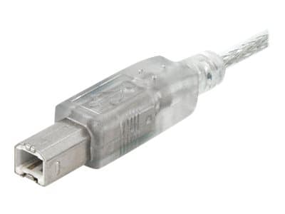StarTech.com 10 ft Transparent USB 2.0 Cable - A to B - USB cable - USB (M) to USB Type B (M) - 10 ft - transparent - USBFAB10T - USB-kabel - USB (ha