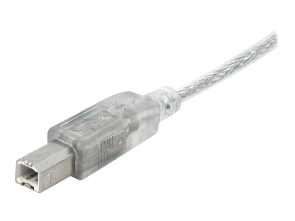 StarTech.com 10 ft Transparent USB 2.0 Cable - A to B - USB cable - USB (M) to USB Type B (M) - 10 ft - transparent - USBFAB10T - USB-kabel - USB (ha