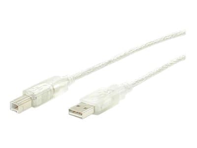 StarTech.com 10 ft Transparent USB 2.0 Cable - A to B - USB cable - USB (M) to USB Type B (M) - 10 ft - transparent - USBFAB10T - USB-kabel - USB (ha