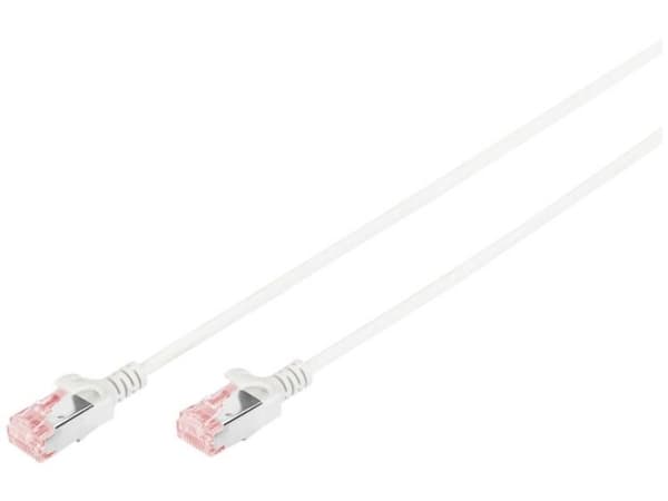 DIGITUS Slim - Koblingskabel - RJ-45 (hann) til RJ-45 (hann) - 3 m - U/FTP - CAT 6 - halogenfri, formstøpt, uten hindringer - grå