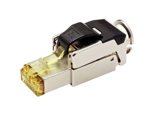 ROLINE 21.17.0323, RJ45, Svart, Metallisk, Hankoppling, Rak, Cat6a, U/FTP (STP)