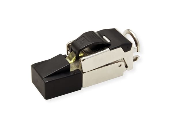 ROLINE 21.17.0323, RJ45, Svart, Metallisk, Hankoppling, Rak, Cat6a, U/FTP (STP)