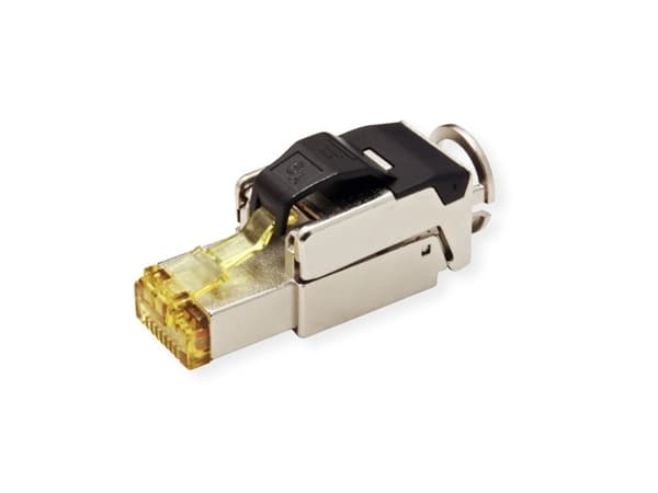ROLINE 21.17.0323, RJ45, Svart, Metallisk, Hankoppling, Rak, Cat6a, U/FTP (STP)