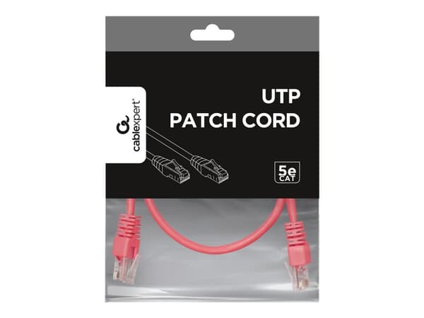 Gembird - Liitäntäkaapeli - RJ-45 (uros) RJ-45 (uros) - 50 cm - UTP - CAT 5e - muotoiltu - vaaleanpunainen