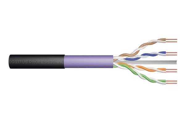DIGITUS Professional asennuskaapeli - irtokaapeli - 500 m - UTP - CAT 6 - halogeeniton, ulkokäyttöön, kiinteä - musta