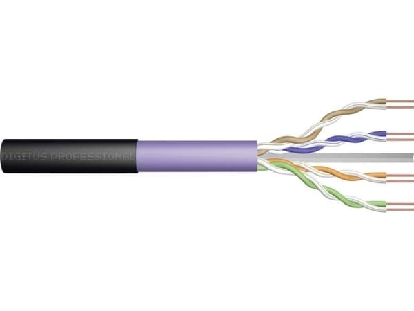 DIGITUS Professional asennuskaapeli - irtokaapeli - 500 m - UTP - CAT 6 - halogeeniton, ulkokäyttöön, kiinteä - musta