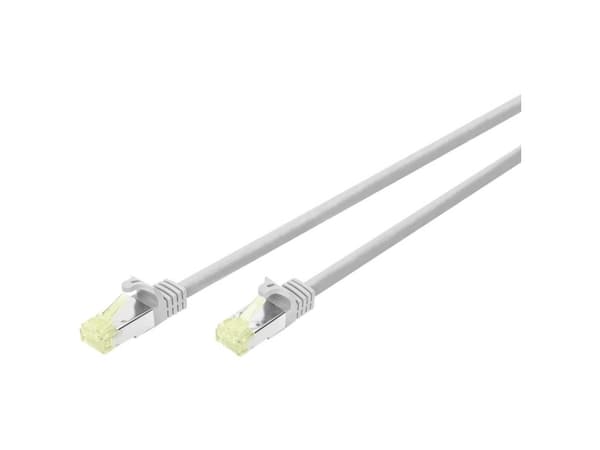 DIGITUS - Koblingskabel - RJ-45 (hann) til RJ-45 (hann) - 5 m - SFTP - CAT 6a - med støvel, halogenfri, formstøpt, uten hindringer - grå