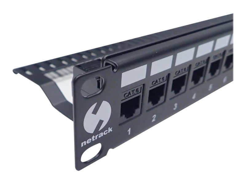 Netrack - Patch-panel - rackmontering - UTP - RJ-45 X 24 - svart - 19"