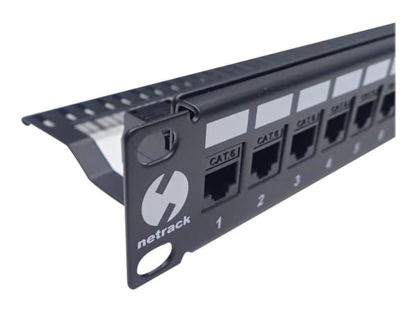 Netrack - Patch-panel - rackmontering - UTP - RJ-45 X 24 - svart - 19"
