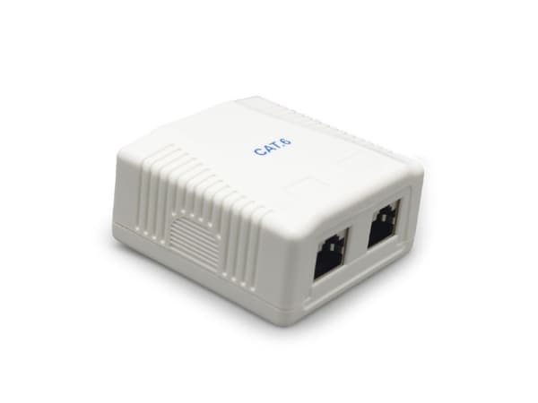 Cablexpert - Pinta-asennettava rasia verkoille - CAT 6 - FTP - RJ-45 X 2 - valkoinen