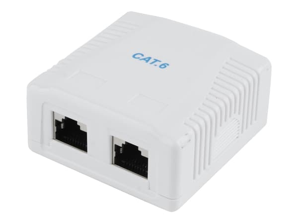 Cablexpert - Pinta-asennettava rasia verkoille - CAT 6 - FTP - RJ-45 X 2 - valkoinen