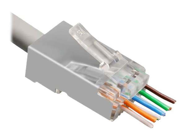 MicroConnect Easy-Connect - Nätverkskontakt - RJ-45 (hane) - F/FTP - CAT 6a - silver, transparent (paket om 50)