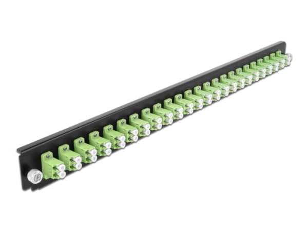 Delock - Fiber-optic splice box rack mount panel - front - LC MM X 24 - limegrønn - 1U - 19"