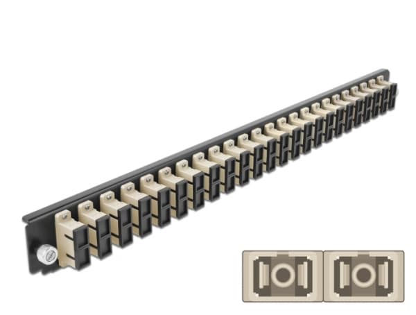 Delock - Fiber-optic splice box rack mount panel - fram - SC MM X 24 - beige - 1U - 19"