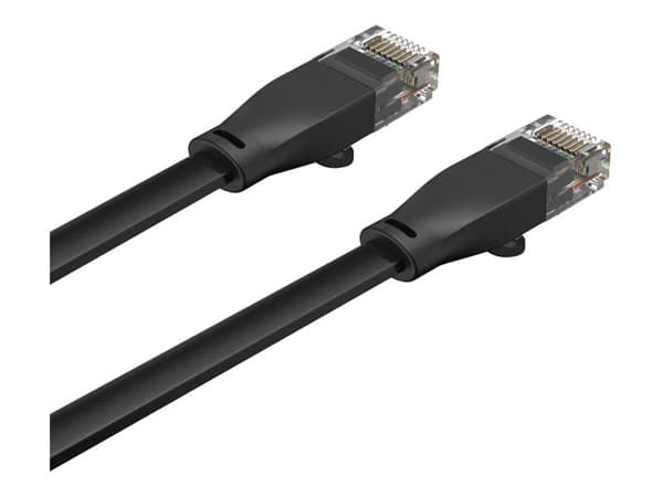 Unitek - Nettverkskabel - RJ-45 (hann) til RJ-45 (hann) - 10 m - UTP - CAT 6 - flat, formstøpt, uten hindringer - svart