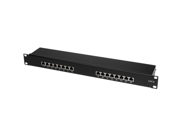 LogiLink NP0057, RJ-45, Cat5e, Cat6, Cat6a, Musta, Terästä, Telinekiinnitys, 1U