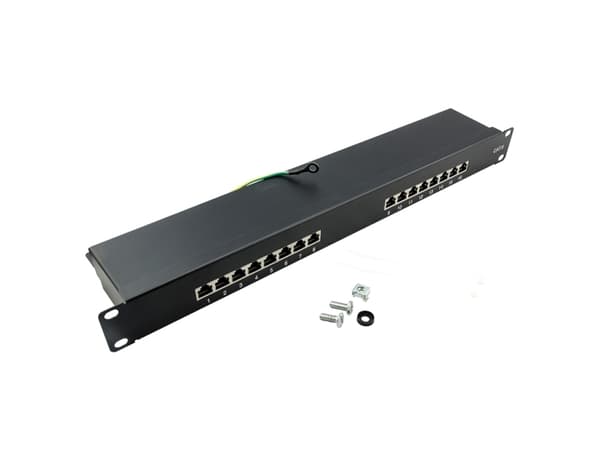 LogiLink NP0057, RJ-45, Cat5e, Cat6, Cat6a, Musta, Terästä, Telinekiinnitys, 1U musta