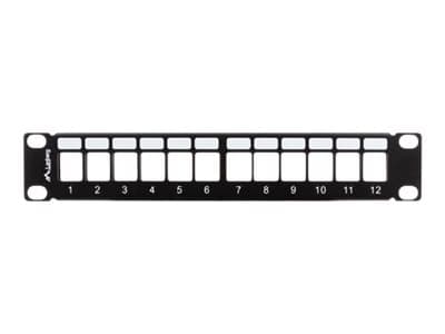 Lanberg PPKS-9112-B - Pluggbord (blankt) - rackmonterbar - svart - 1U - 10" - 12 porter