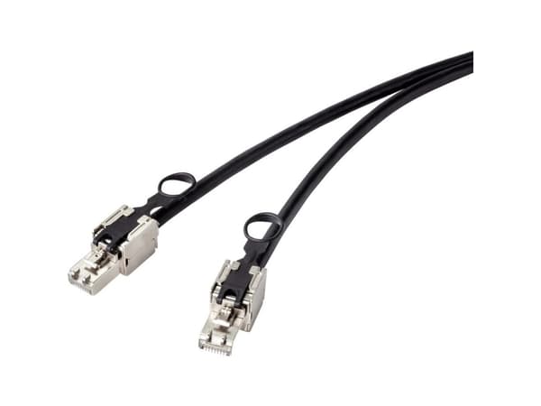 Renkforce RF-4541486, 15 m, Cat6a, S/FTP (S-STP), RJ-45, RJ-45, Sort