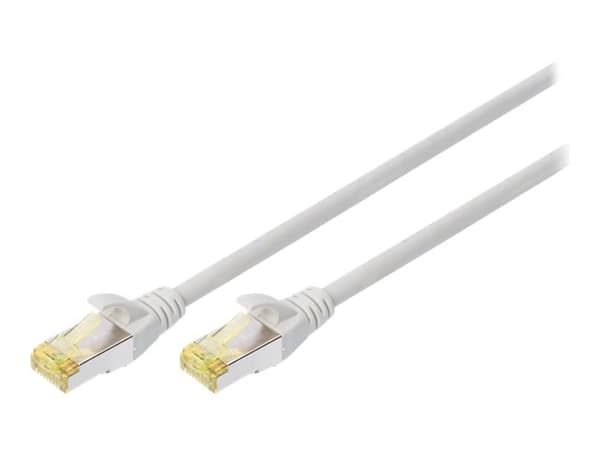 DIGITUS - Patch-kabel - RJ-45 (hane) till RJ-45 (hane) - 5 m - SFTP - CAT 6a - halogenfri, formpressad, hakfri - grå (paket om 10)