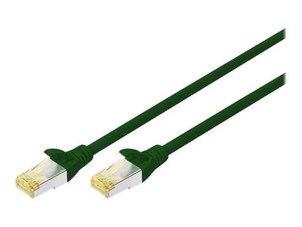 DIGITUS - Patch-kabel - RJ-45 (hane) till RJ-45 (hane) - 3 m - SFTP - CAT 6a - halogenfri, formpressad, hakfri - grön (paket om 10)