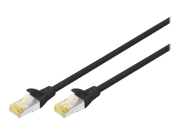DIGITUS - Liitäntäkaapeli - RJ-45 (uros) RJ-45 (uros) - 3 m - S/FTP - CAT 6a - halogeeniton, valettu, solmuvapaa - musta (10 kpl)