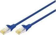DIGITUS - Koblingskabel - RJ-45 (hann) til RJ-45 (hann) - 25 cm - SFTP - CAT 6a - halogenfri, formstøpt, uten hindringer - blå (en pakke 10)