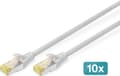 Miniatyrbild 5 av 5: DIGITUS - Patch-kabel - RJ-45 (hane) till RJ-45 (hane) - 50 cm - S/FTP - CAT 6a - startad, halogenfri, formpressad, hakfri - grå (paket om 10)