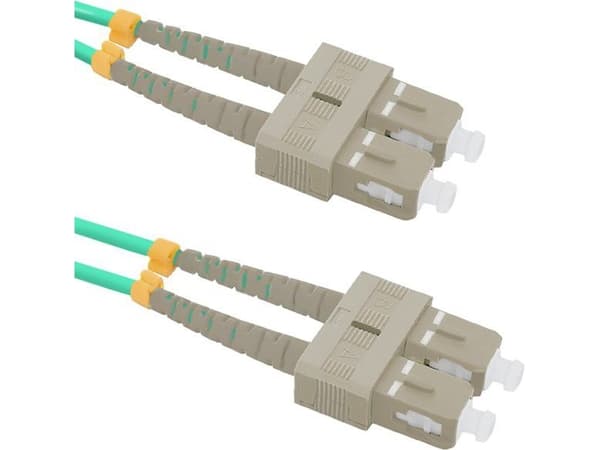 Qoltec - Patchkabel - SC/UPC multimodus (hann) til SC/UPC multimodus (hann) - 1 m. - fiberoptikk - dupleks - 50 / 125 my - OM4 - halogenfri