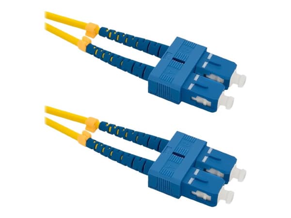 Qoltec - Koblingskabel - SC/UPC-enkeltmodus (hann) til SC/UPC-enkeltmodus (hann) - 5 m - fiberoptisk - dupleks - 9 / 125 micron - halogenfri - gul