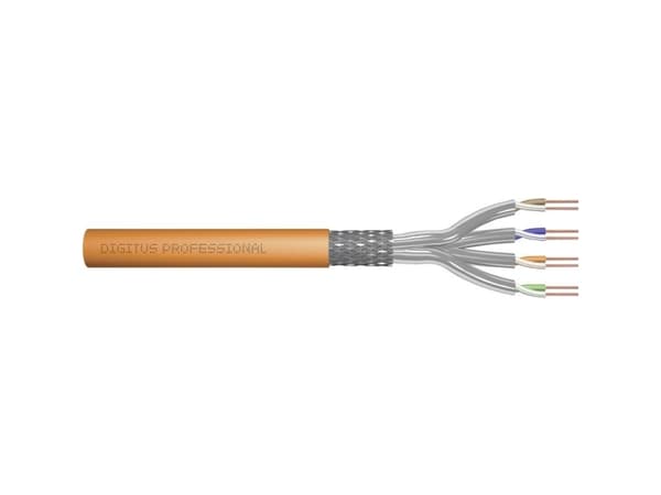 DIGITUS Professional - Bulkkabel - 1000 m - 7,5 mm - S/FTP - simplex - CAT 7 - IEEE 802.5/IEEE 802.3 - halogeenifri, solid - oranssi, RAL 2000