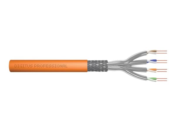 DIGITUS Professional - Bulkkabel - 1000 m - 7,5 mm - S/FTP - simplex - CAT 7 - IEEE 802.5/IEEE 802.3 - halogeenifri, solid - oranssi, RAL 2000