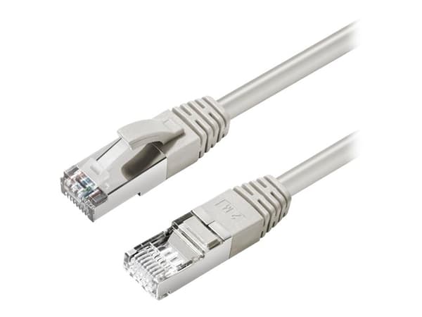 MicroConnect - Patchkabel - RJ-45 (han) til RJ-45 (han) - 3 m - S/FTP - CAT 6a - booted, halogenfri, formet, rund, knastfri - grå